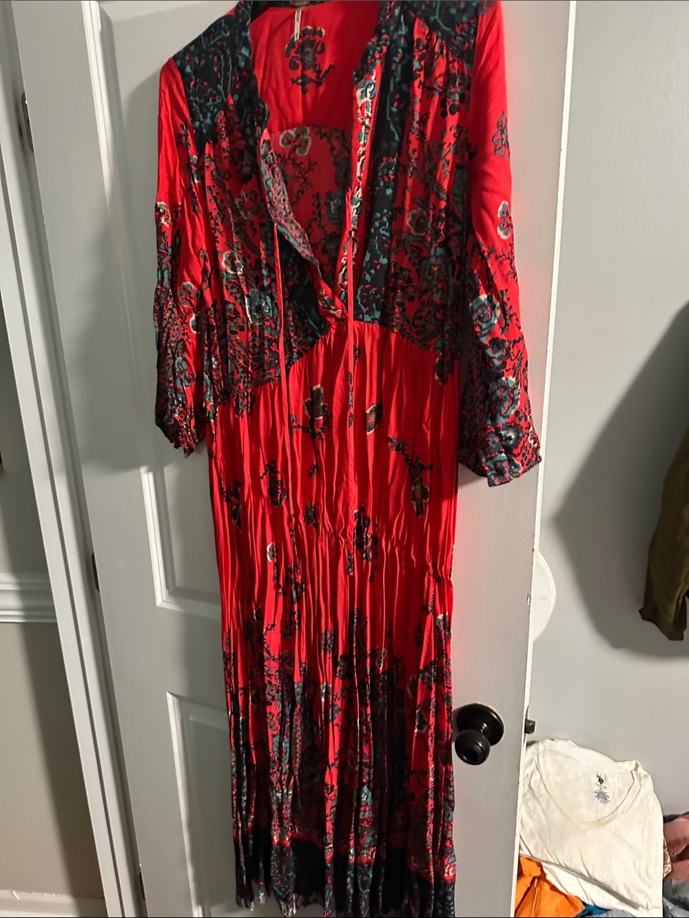 Free People Red Floral Maxi Dress - Picture 1 of 3